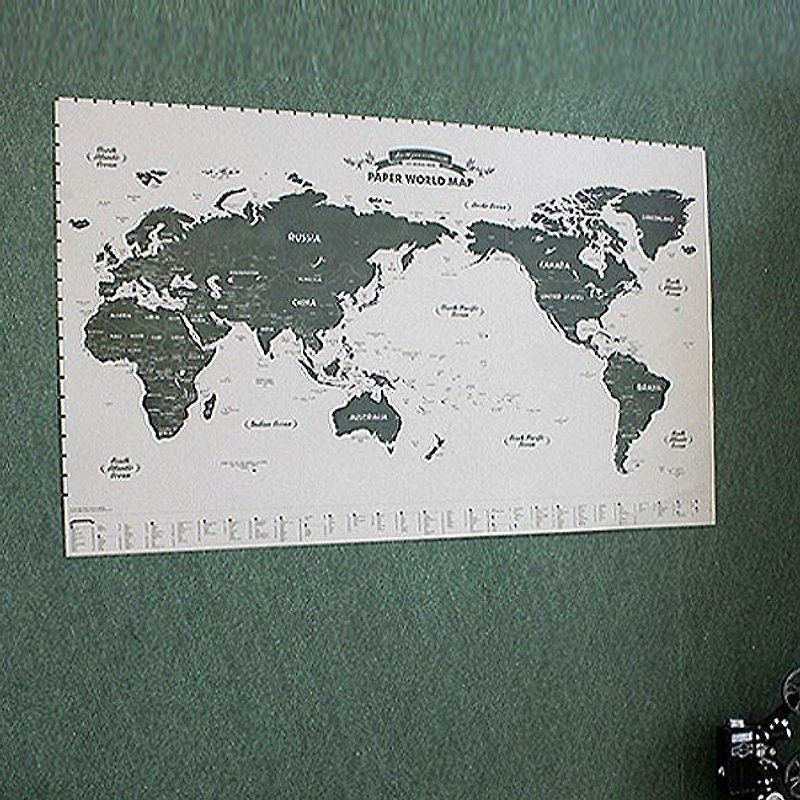 Dessin x Indigo- Around the World World Map Poster (single) -ECO green version (limited home delivery), IDG05375 - Maps - Paper Green