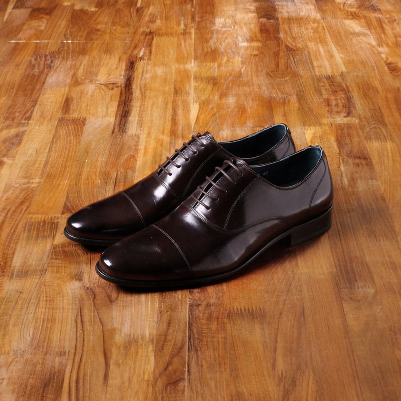 Vanger elegant and beautiful ‧ metropolis simple and elegant style Oxford shoes Va157 texture coffee - รองเท้าอ็อกฟอร์ดผู้ชาย - หนังแท้ สีนำ้ตาล
