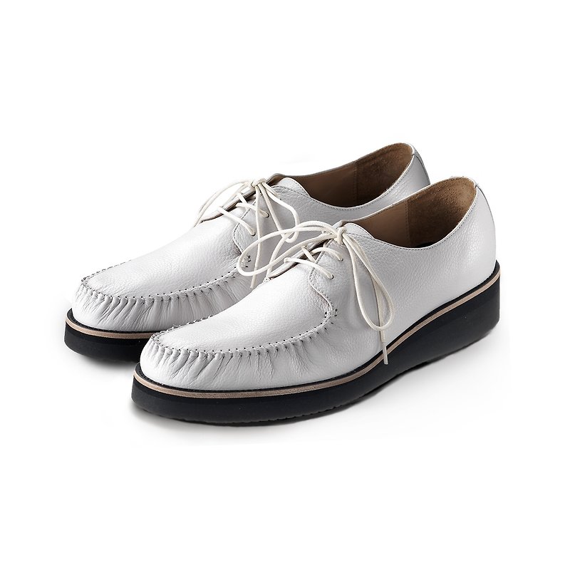 Vibram Leather casual shoe Thundercloud M1137 White - Men's Leather Shoes - Genuine Leather White