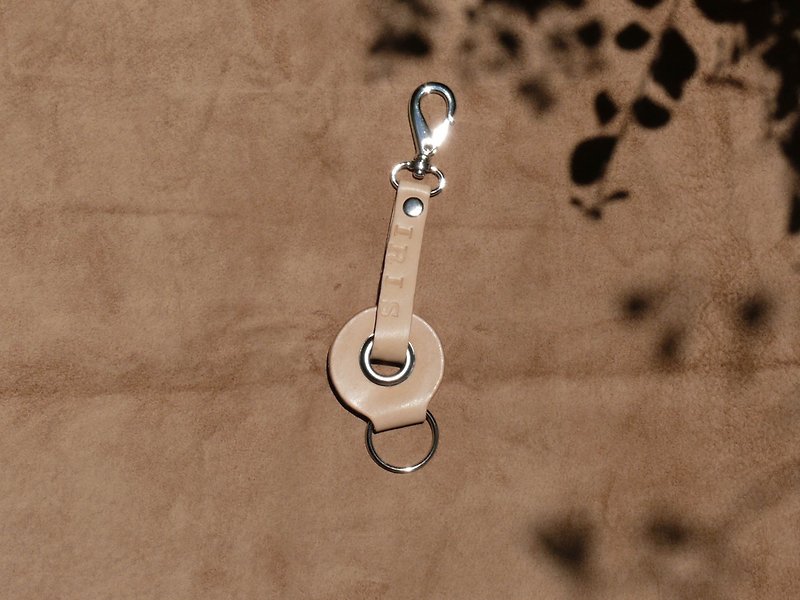 "Do not hit the bag" beep sugar keychain (short type) - Keychains - Genuine Leather Orange
