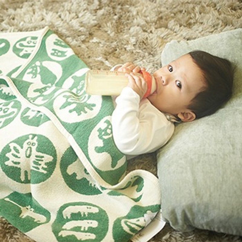 [Miyue ceremony] Sweden Klippan organic cotton warm blanket - little monster (green grass green) - ผ้าห่ม - ผ้าฝ้าย/ผ้าลินิน สีเขียว