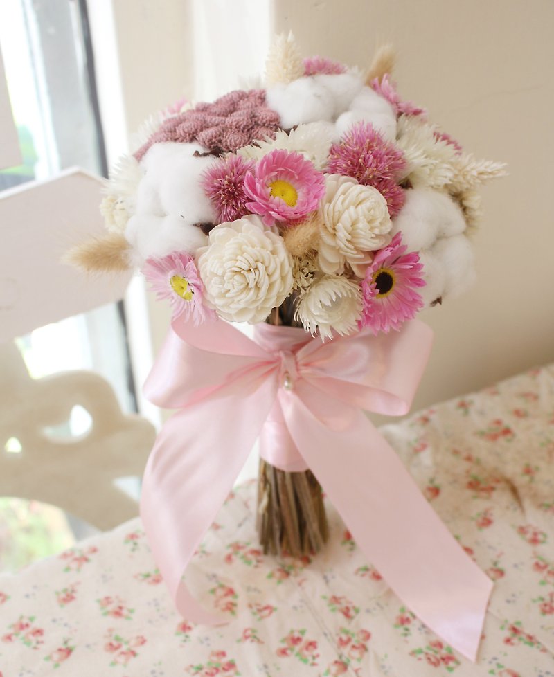 Flover芙拉設計 「粉紅佳人」乾燥捧花 乾燥花 新娘捧花 外拍 - 植物/盆栽/盆景 - 植物．花 