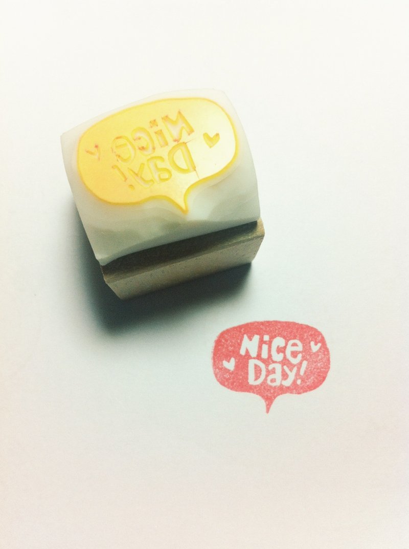 Deerday手刻圖章 - NICE DAY♥♥♥ - 印章/印台 - 其他材質 紅色