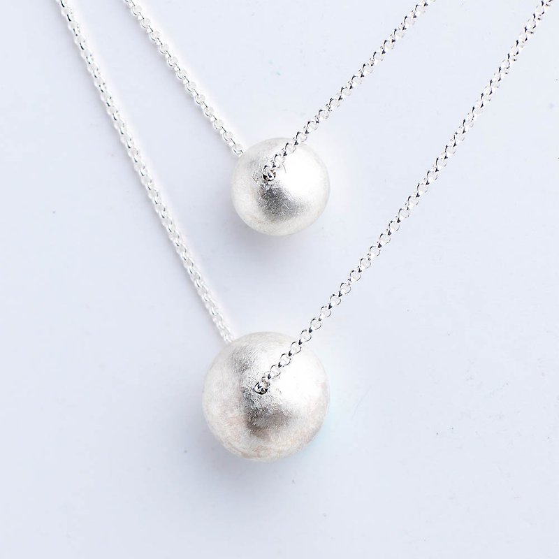 I-Shan13 Silver Ball Pearl Necklace Large - Necklaces - Sterling Silver Silver