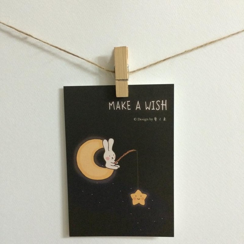 《藝之魚》MAKE A WISH 卡片 明信片 --C0075 - 卡片/明信片 - 紙 黑色
