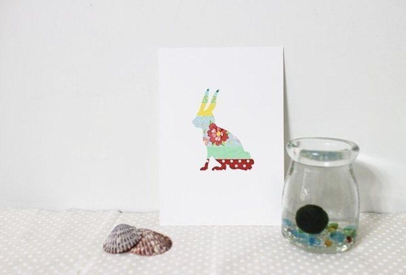 Maotu - whim of paper tape postcard (rabbit) - Cards & Postcards - Paper Red