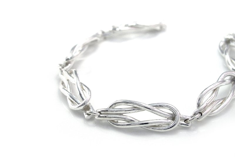 Bracelet Love Link Heart Love Knot Bracelet (Men) S925 Silver Gift Bracelet - 64DESIGN - สร้อยข้อมือ - เงินแท้ สีเงิน
