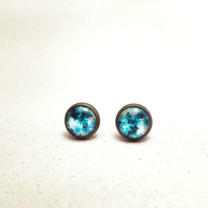 △ Bronze hand-made earrings [Christmas Series] condensed - ต่างหู - โลหะ สีน้ำเงิน