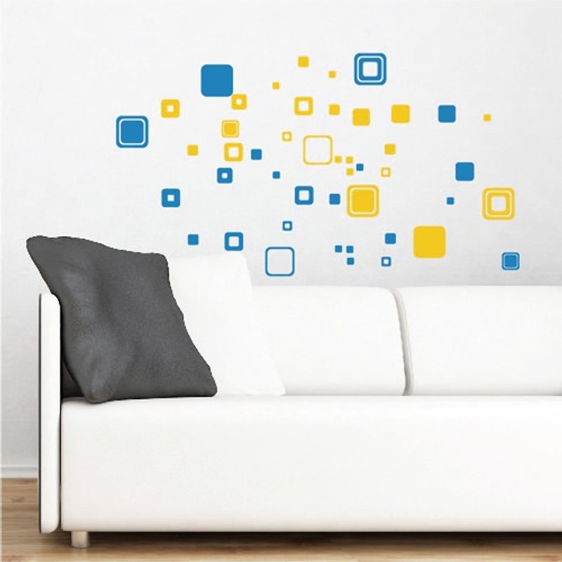 Smart Design Creative Seamless Wall Sticker Rectangular Blue Series (2 sheets) - Wall Décor - Plastic Blue