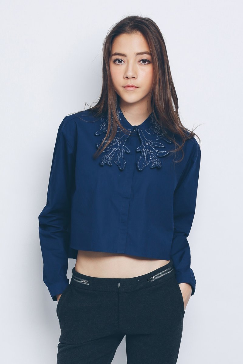 ZIZTAR 盛開之花襯衣 KW15-104 - 女襯衫 - 其他材質 藍色