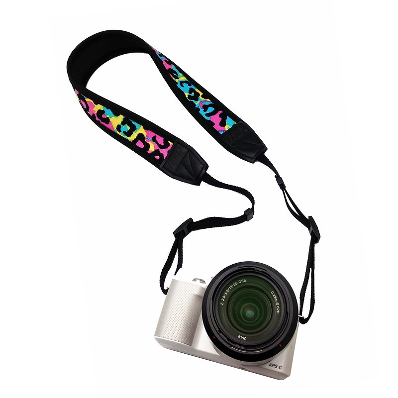 BLR 手工 減壓 相機背帶 彩色豹紋 - 相機背帶 - 其他材質 多色