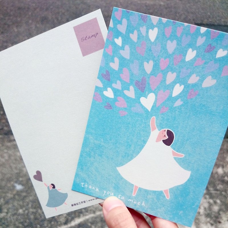 postcard-Thank you so much - การ์ด/โปสการ์ด - กระดาษ สีน้ำเงิน