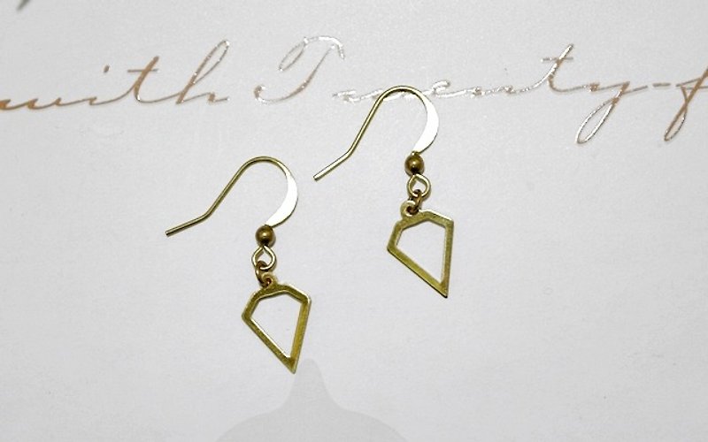 Pure Bronze <Bronze Drill> - hook earrings # # European and American style fashion - Earrings & Clip-ons - Copper & Brass Gold