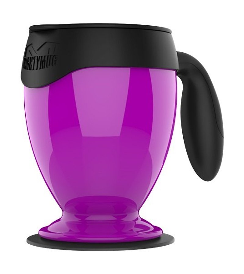 【吸奇不倒杯】桌上型雙層有蓋馬克杯-經典款（紫色） - 茶具/茶杯 - 塑膠 紫色