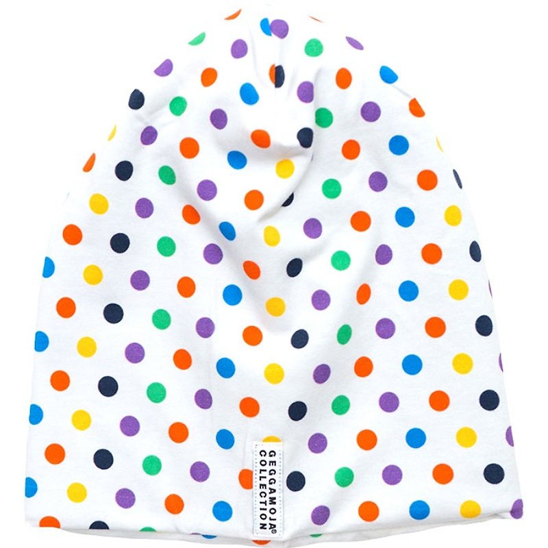 [Sweden] made of organic cotton white cap colored dots 6M-6Y - ผ้ากันเปื้อน - ผ้าฝ้าย/ผ้าลินิน 