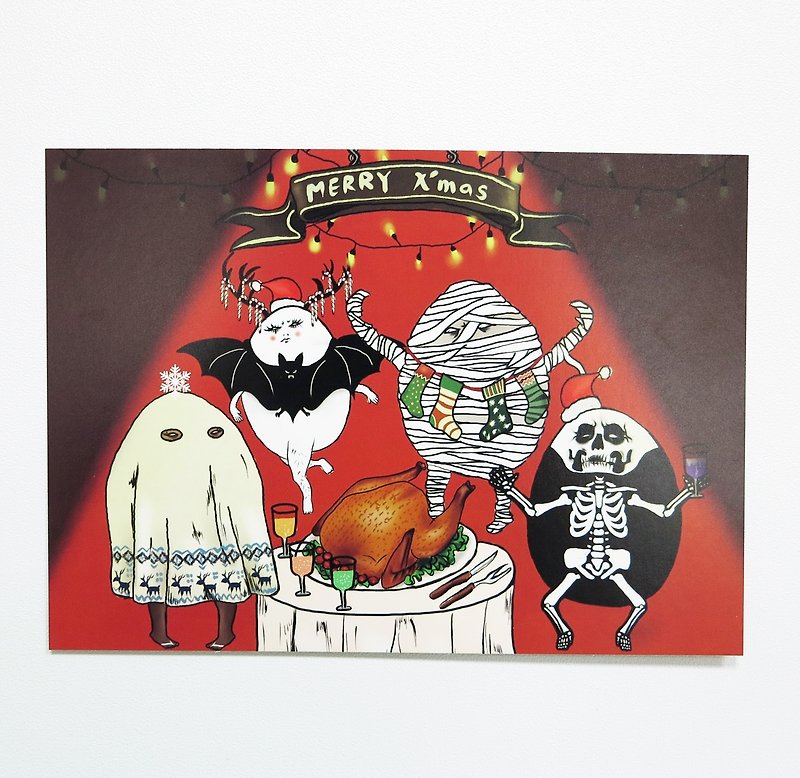 Christmas Feast  postcard - การ์ด/โปสการ์ด - กระดาษ สีแดง