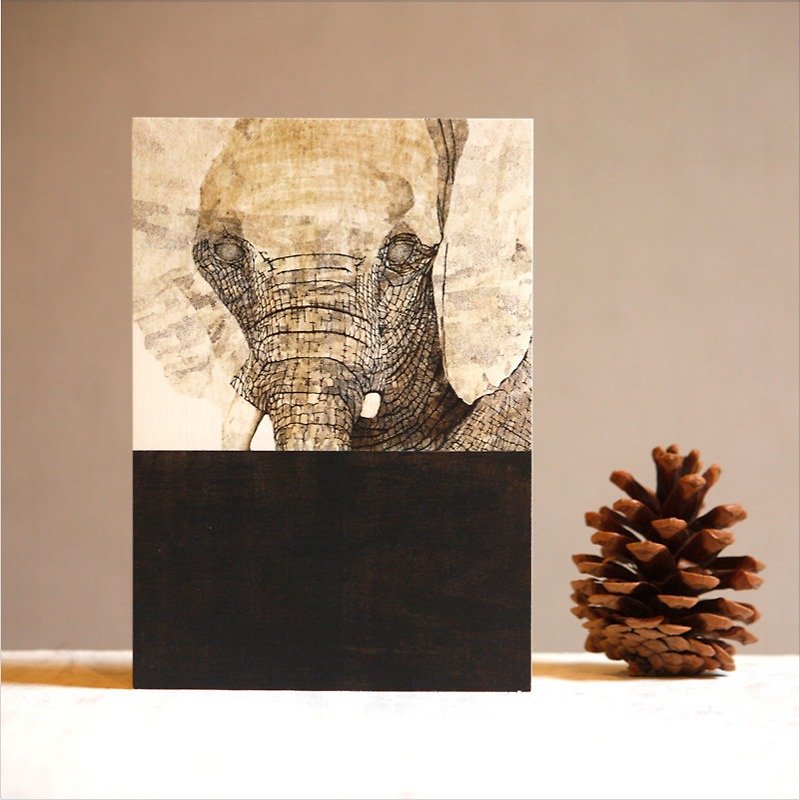 Post card of elephants - การ์ด/โปสการ์ด - กระดาษ สีนำ้ตาล