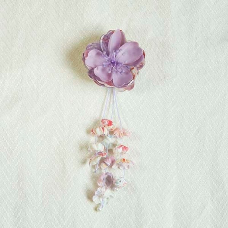 Cherry color, Jin Ying, small side clip brooch, styling hair accessories - purple - Hair Accessories - Cotton & Hemp Purple