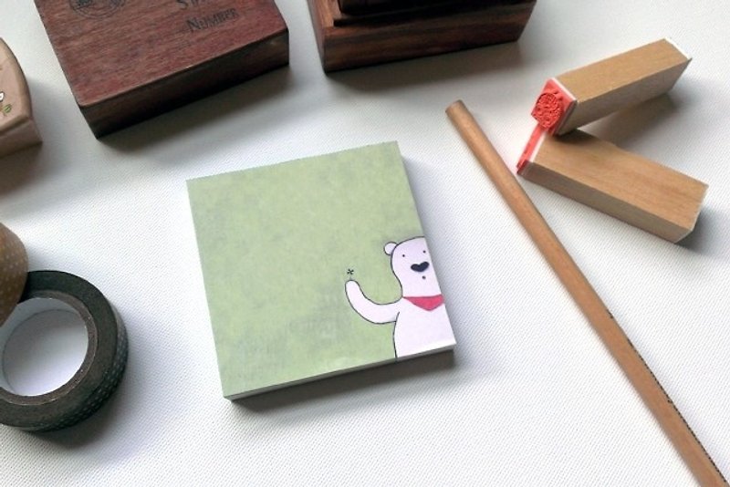 Note paper | HI polar bear - Sticky Notes & Notepads - Other Materials Green