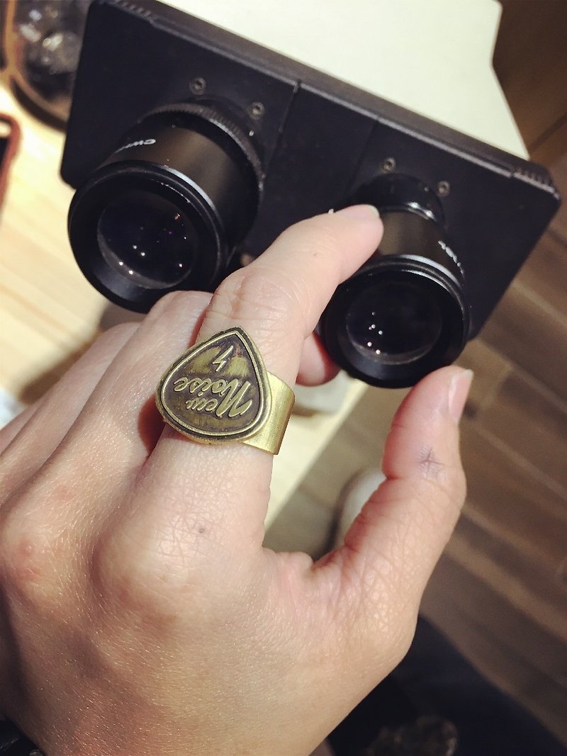 NEW NOISE 黄銅PICK戒指 - 戒指 - 其他金屬 咖啡色