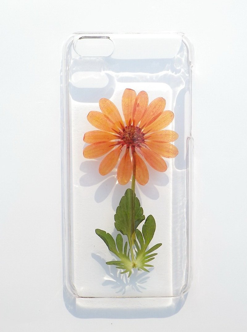 アニー＆＃39; iphone 5C、南百菊のためのワークショップの手作り押し花携帯電話保護シェル - スマホケース - プラスチック オレンジ