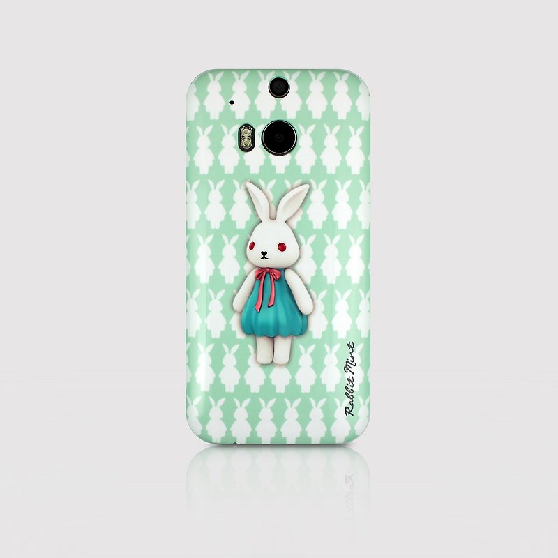 (Rabbit Mint) Mint Rabbit Phone Case - Bu Mali Merry Boo - HTC One M8 (M0015) - เคส/ซองมือถือ - พลาสติก สีเขียว