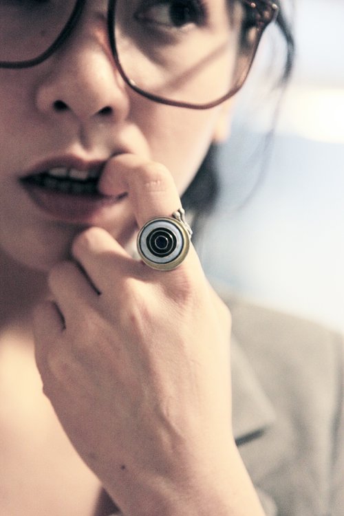 Aliko Chen Jewelry 蝸牛純銀琺瑯戒指(渦紋藍系)