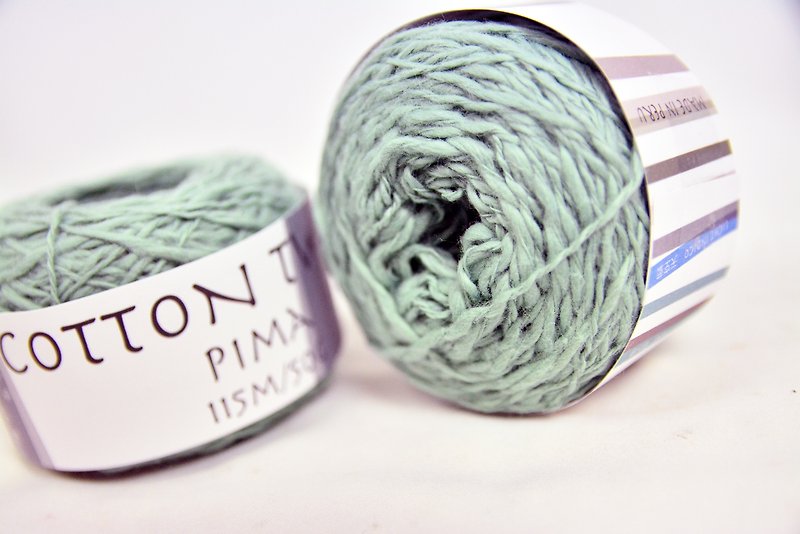 Pima Organic Yarn hand twist organic cotton _ _ green lake Fair Trade - เย็บปัก/ถักทอ/ใยขนแกะ - ผ้าฝ้าย/ผ้าลินิน สีเขียว