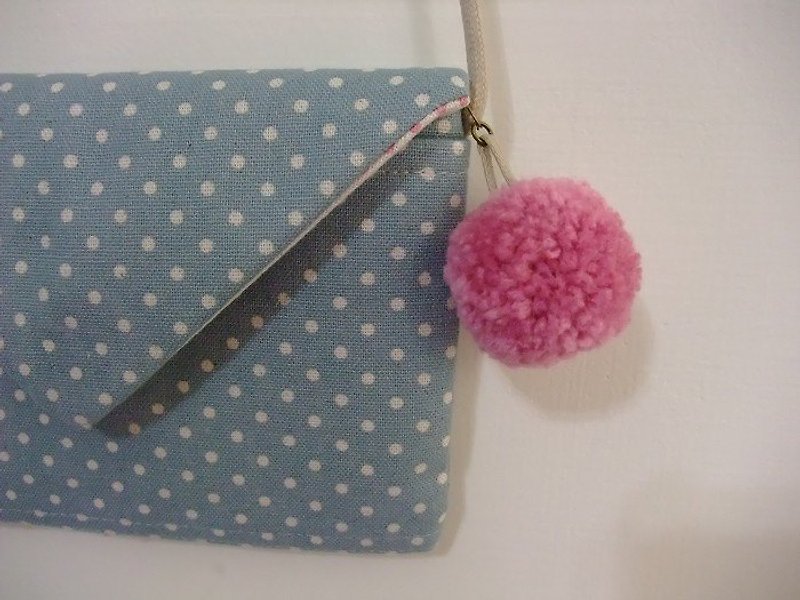 me. Little envelope bag (portable packet) - blue and gray. - อื่นๆ - ผ้าฝ้าย/ผ้าลินิน สีน้ำเงิน