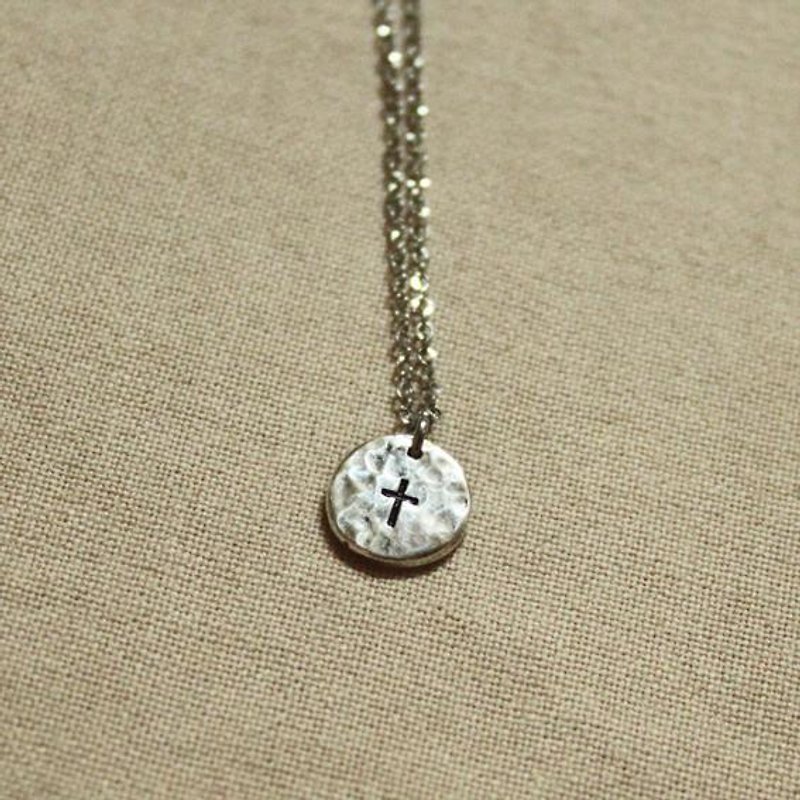 cross sterling silver necklace - สร้อยคอ - โลหะ สีเงิน