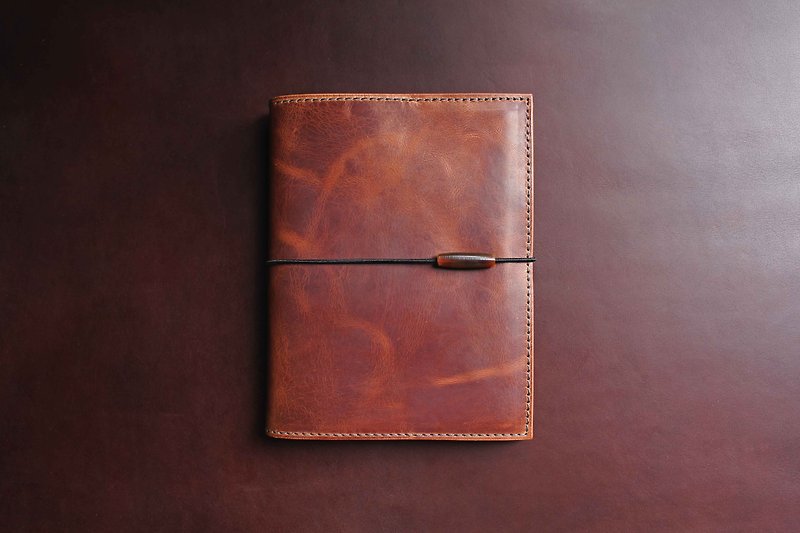 VULCAN Leather Note MUJI A6 80 Ye wild Italian tire butter wax skin can purchase additional services can be made without the band imprint - Notebooks & Journals - Genuine Leather Brown