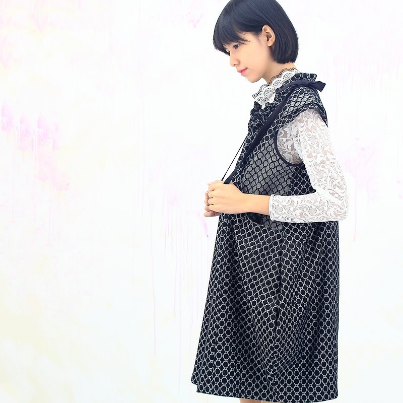 Denim fabric style/Three kinds worn / black  dress - One Piece Dresses - Other Materials Black