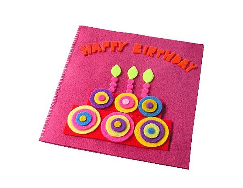 Handmade non-woven card _ circle birthday card A - Cards & Postcards - Other Materials Purple