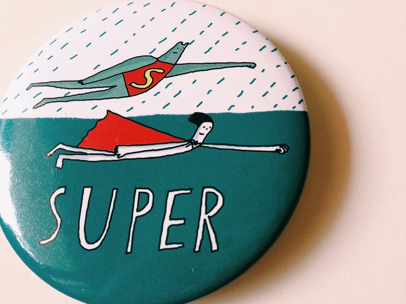 Super! / Great badge - Badges & Pins - Plastic Blue