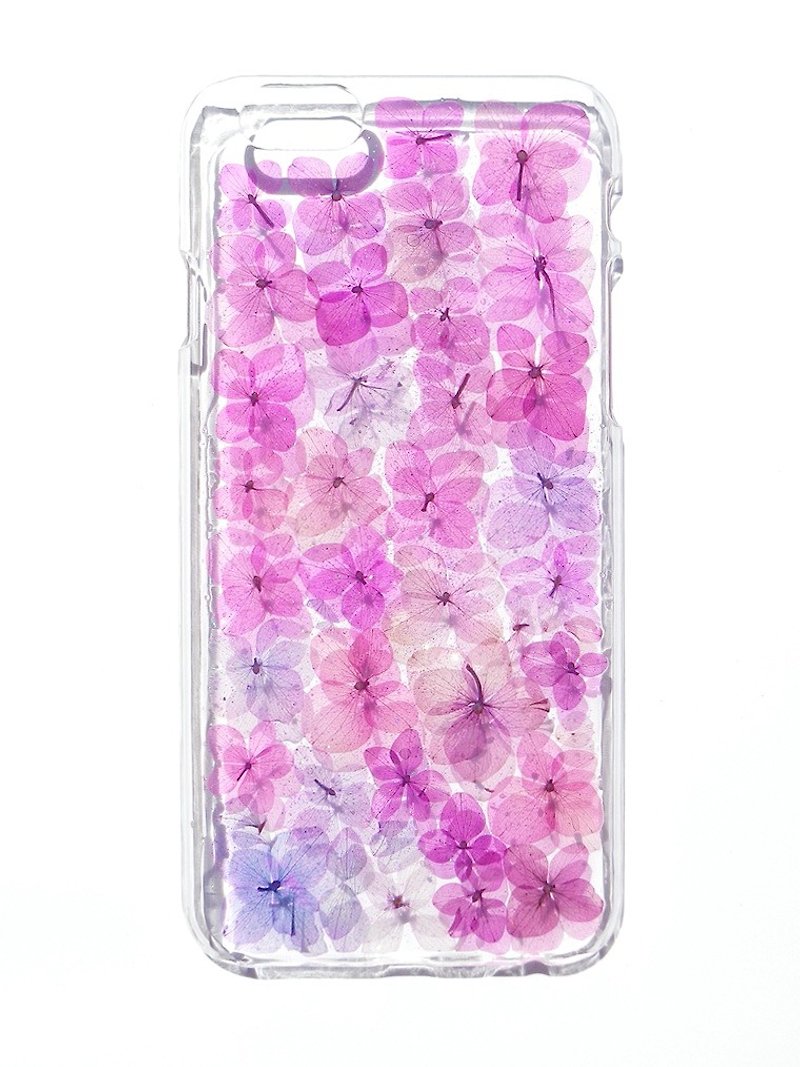 Anny's workshop手作押花手機保護殼，適用於iphone，繡球花系列 - 手機殼/手機套 - 塑膠 紫色