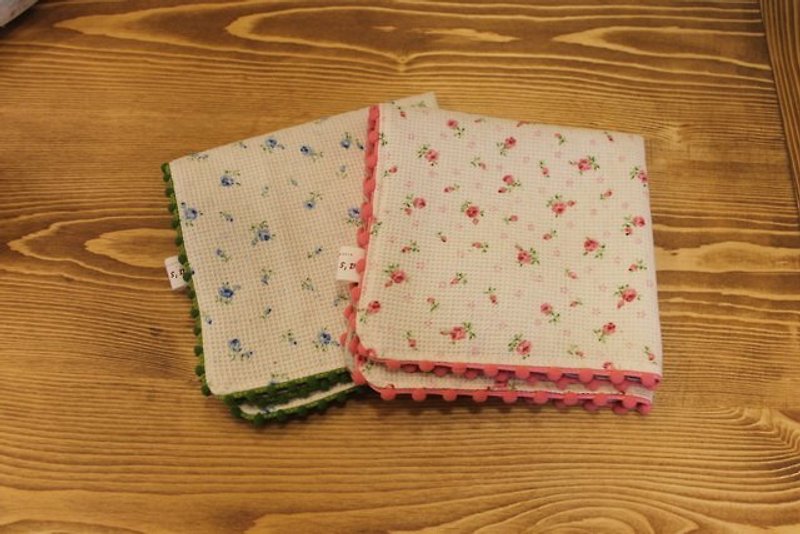 Oleita Life Grocery Store*[zakka style double-sided muffin tea towel] can be used as a placemat*cover towel or hand towel~rose subscript area - Items for Display - Other Materials Green