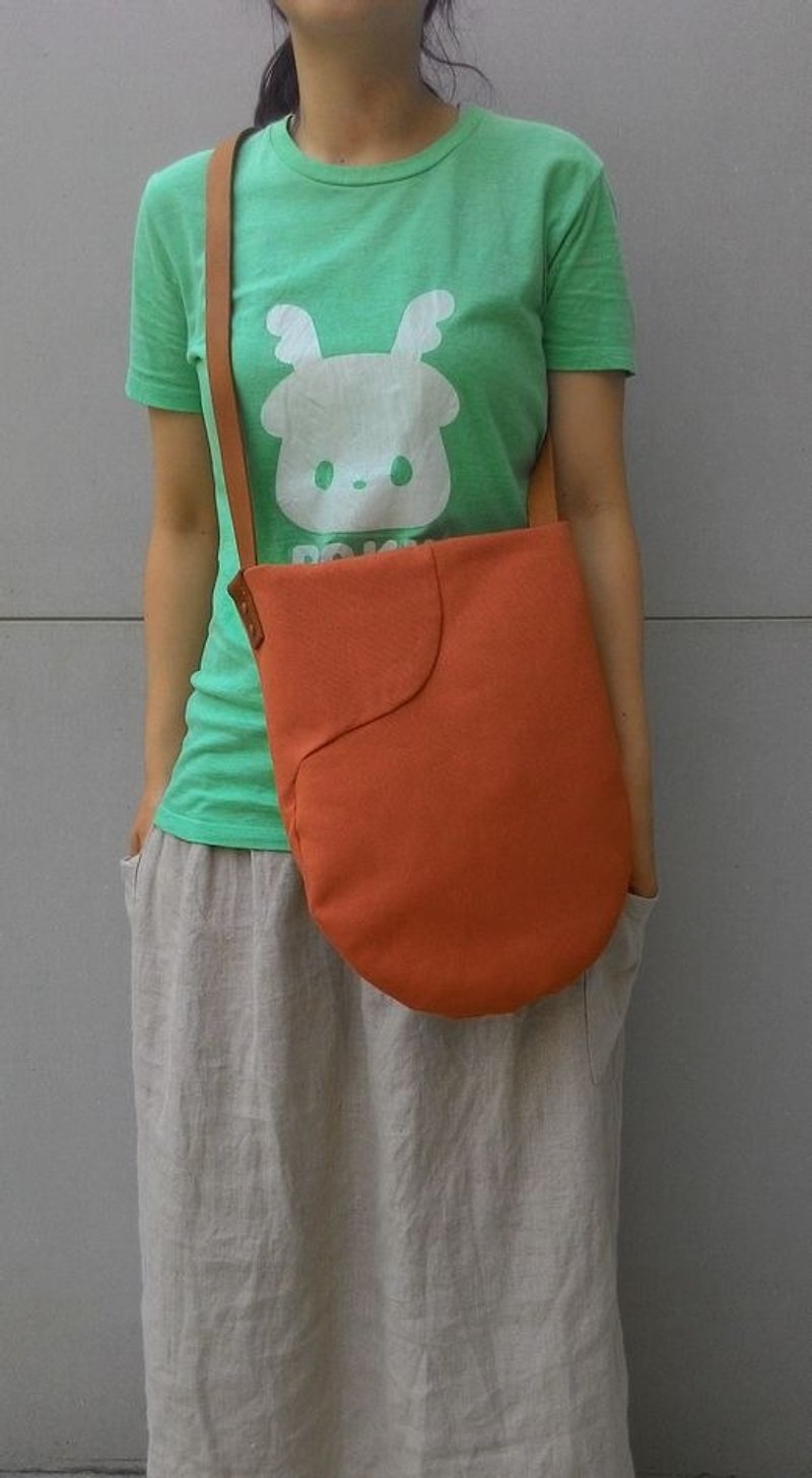 Fruit (orange)-shoulder/crossbody dual-use bag - Messenger Bags & Sling Bags - Other Materials Orange