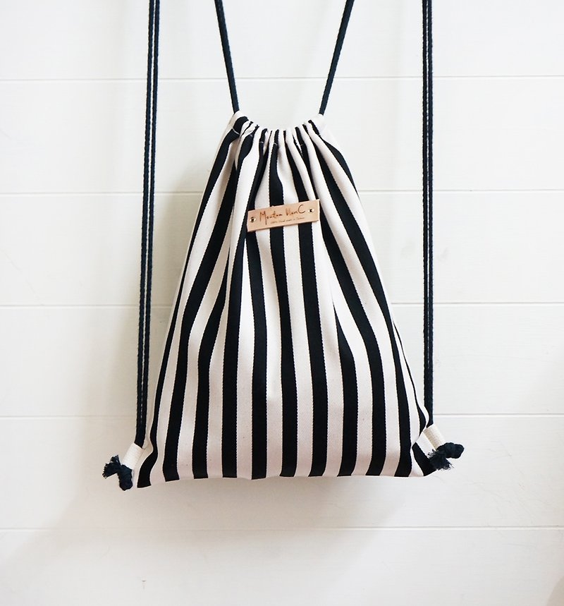 隨身小版束口包 | 黑白普普風 - Drawstring Bags - Other Materials Black
