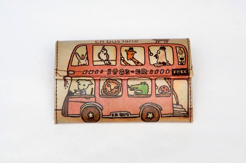 紙 銀包 紅色 - 1983ER紙包-手繪系列 紅色巴士BUS