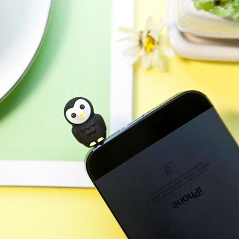 Owl Owl Stylus Touch headphone plug - Phone Stands & Dust Plugs - Silicone Black
