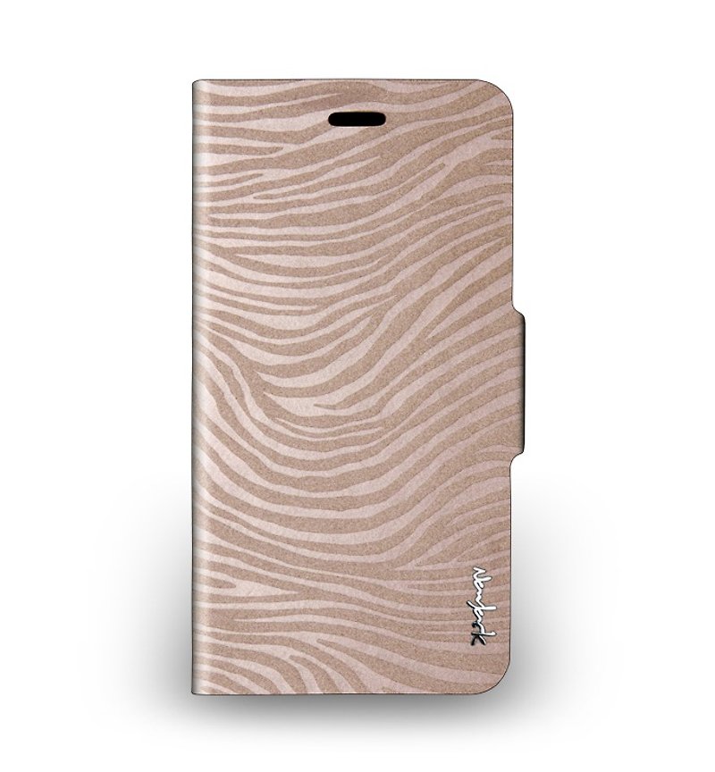 iPhone 6 Plus -The Zebra Series - zebra standing side lift the protective cover - rose gold - Phone Cases - Genuine Leather Multicolor