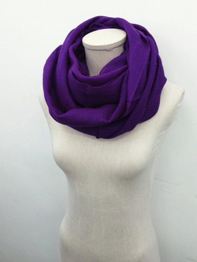 Plain wool scarf (Purple) - Scarves - Wool Purple