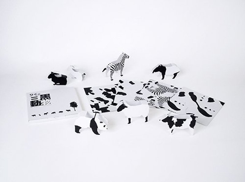 紙 木工/竹藝/紙雕 黑色 - 黑白動物  （陸地）