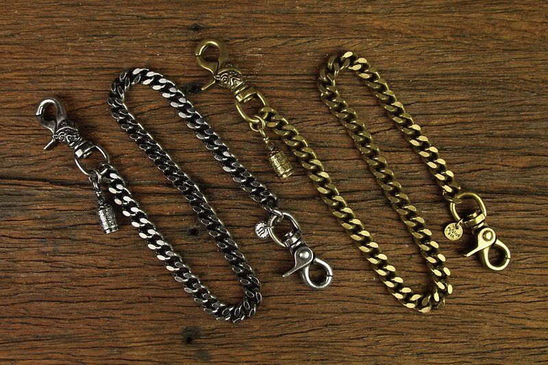 【METALIZE】Fighting Whiskey Waist Chain (Ancient Silver/Bronze) - Keychains - Other Metals 