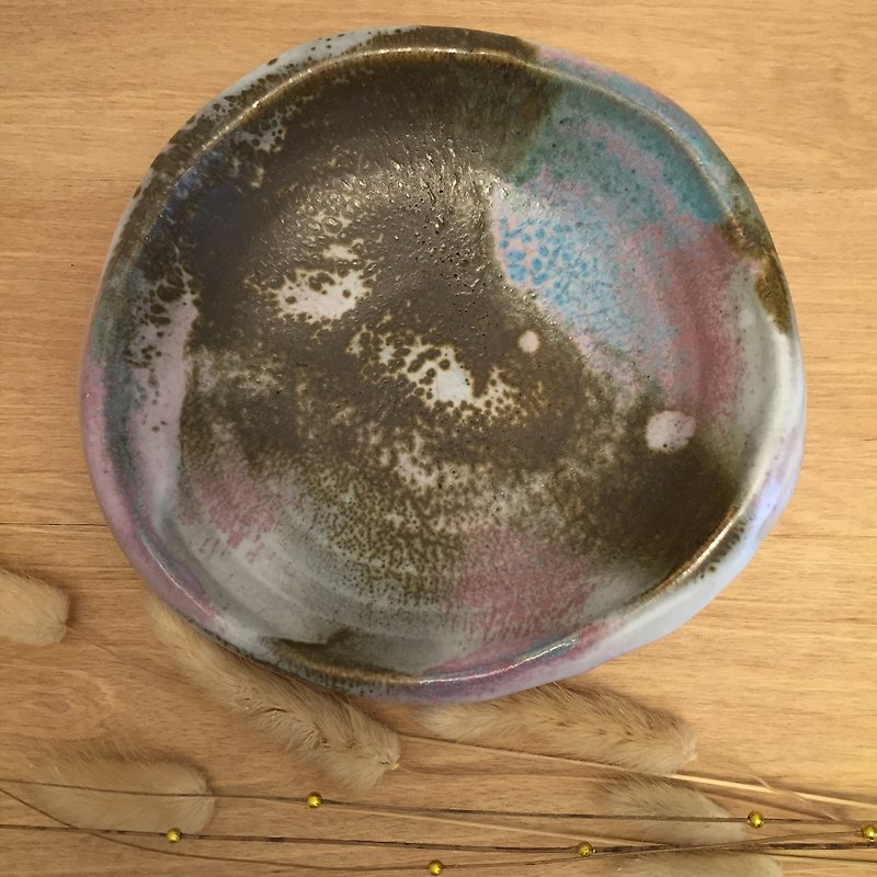吳大山老師 手拉柸陶盤 (粉紅) - 花瓶/陶器 - 其他材質 多色