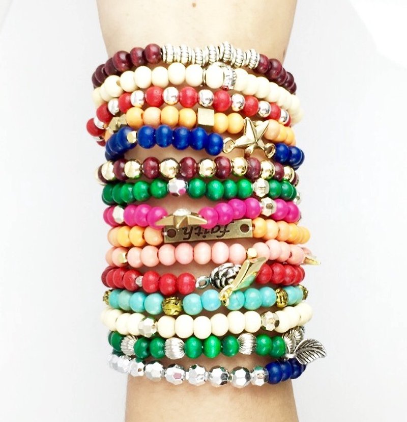 Ethnic style comprehensive bracelet (a set) - Bracelets - Other Materials Multicolor
