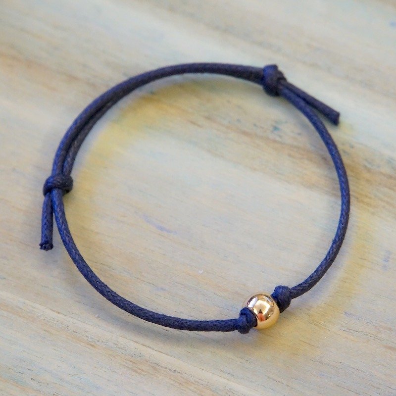 ITS-B818 [Minimal series, change] large hole steel ball / wax rope bracelet. - สร้อยข้อมือ - โลหะ สีนำ้ตาล