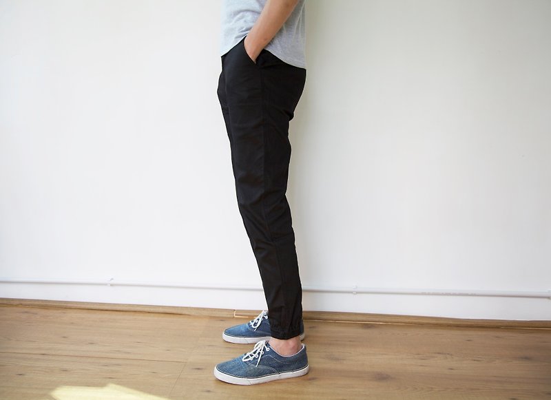 Skinny Fit Jogger Pants/cotton/Black/Navy/Army Green/ - กางเกงขายาว - กระดาษ สีดำ
