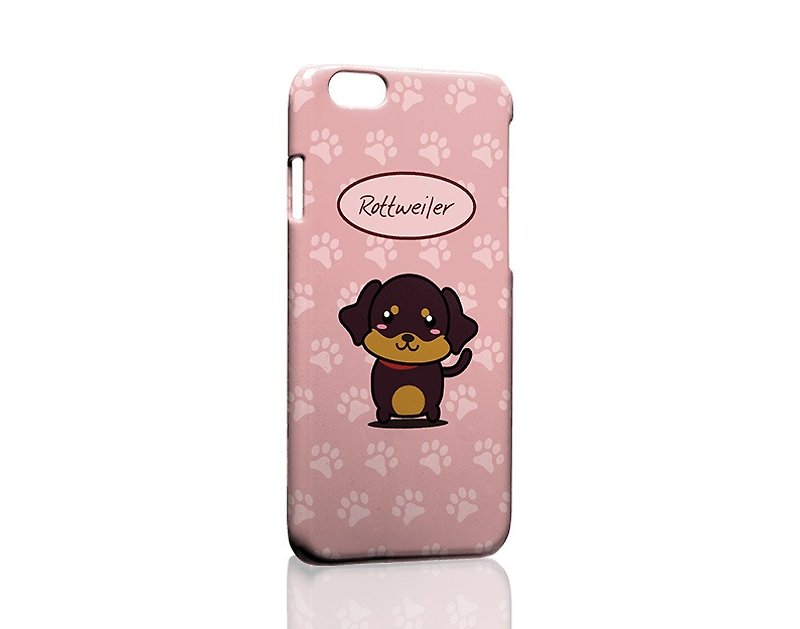 Q版洛威犬訂製 Samsung 三星 iPhone 手機殼 Cute Dog Rottweiler phone case Pink Hard Shell DIY - Phone Cases - Plastic Multicolor