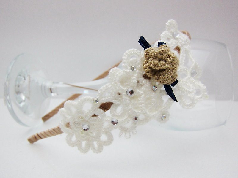 Hanfeng Lei hand-woven silk. Headband (spot) - เครื่องประดับผม - อะคริลิค สีนำ้ตาล